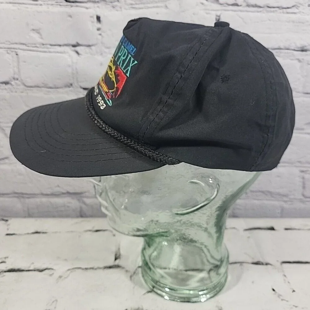 90s Trucker Hat Grand Prix Racing Portland‎ Oregon Black Rope Snapback Ball Cap